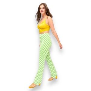 Urban outfitters checkerboard flare knit pants